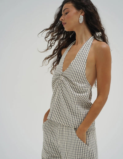 Check Halter Top