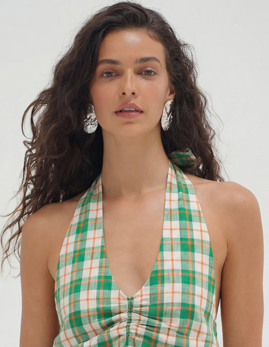 Check Halter Top