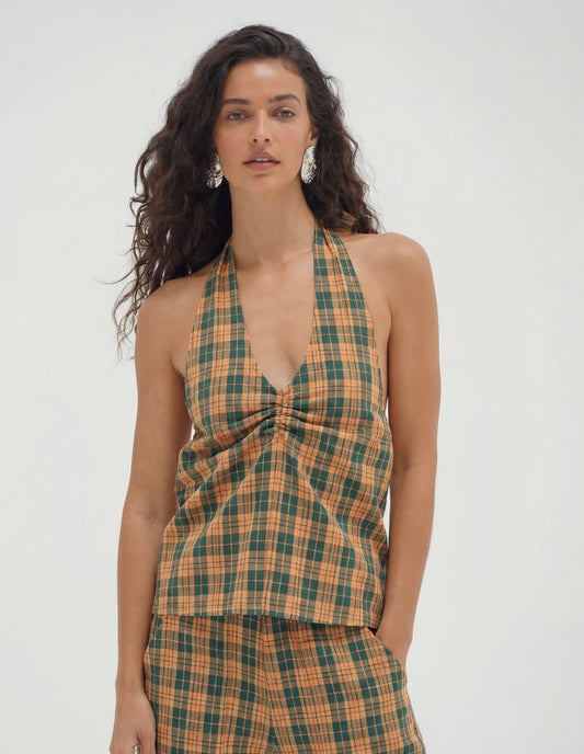 Check Halter Top