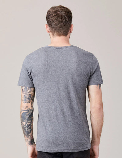 Short Sleeve V Neck Grey
