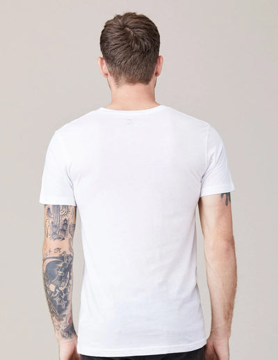 Short Sleeve V Neck White