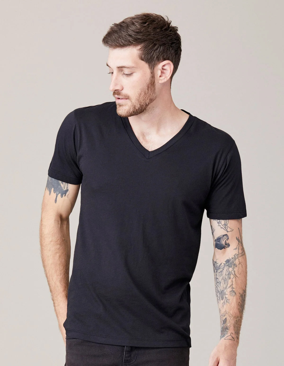 Short Sleeve V Neck