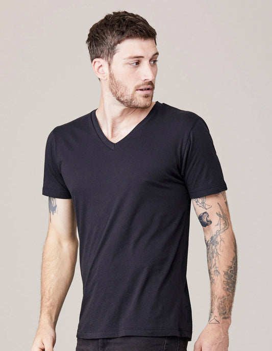 Short Sleeve V Neck Grey